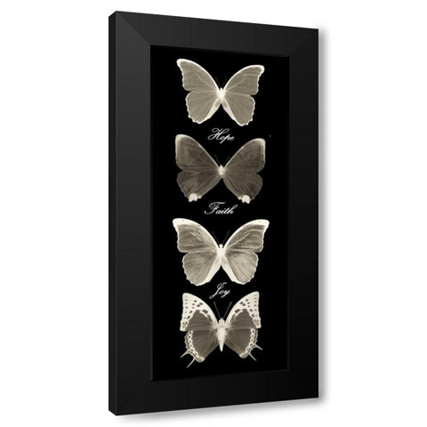 Hope Faith Joy  Butterflies 1 Black Modern Wood Framed Art Print by Greene, Taylor