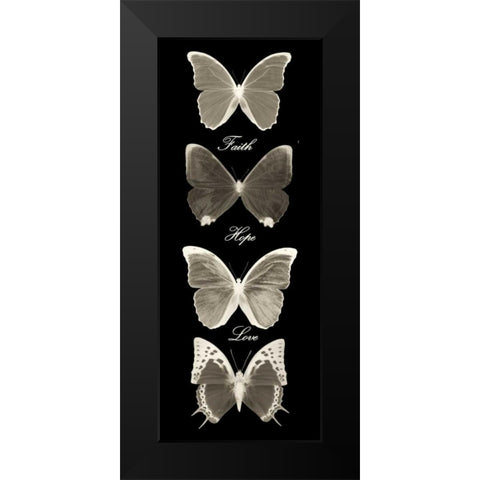 Hope Faith Love Butterflies 2 Black Modern Wood Framed Art Print by Greene, Taylor
