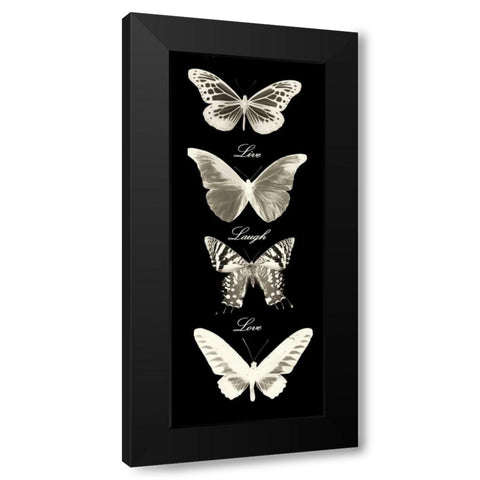 Live Laugh Love Butterflies Black Modern Wood Framed Art Print by Greene, Taylor