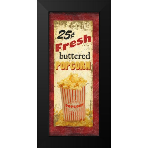 POPCORN Black Modern Wood Framed Art Print by Greene, Taylor