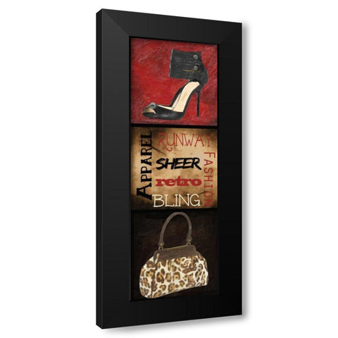 Fashion 9 Patch A Black Modern Wood Framed Art Print with Double Matting by Greene, Taylor