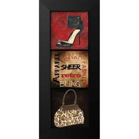 Fashion 9 Patch A Black Modern Wood Framed Art Print by Greene, Taylor