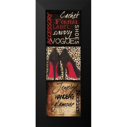 Fashion 9 Patch B Black Modern Wood Framed Art Print by Greene, Taylor