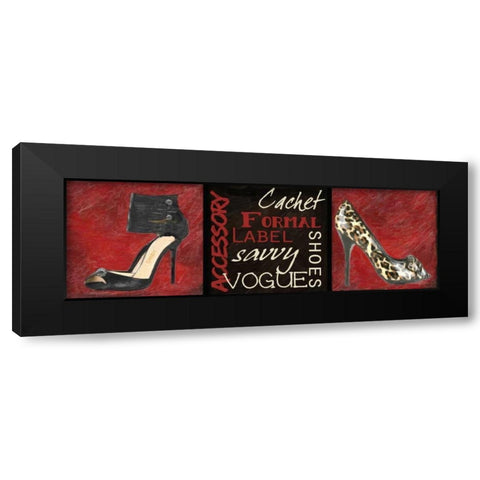 Fashion 9 Patch D Black Modern Wood Framed Art Print with Double Matting by Greene, Taylor