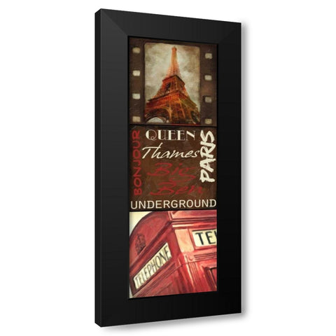 Travel 9 Patch A Black Modern Wood Framed Art Print by Greene, Taylor