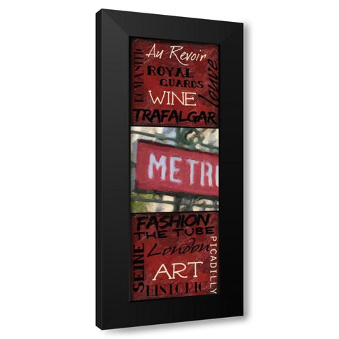 Travel 9 Patch B Black Modern Wood Framed Art Print with Double Matting by Greene, Taylor