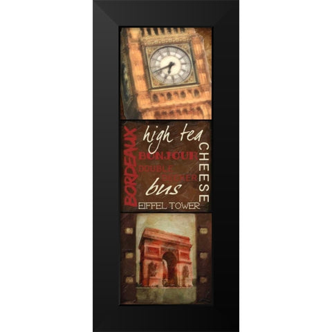 Travel 9 Patch C Black Modern Wood Framed Art Print by Greene, Taylor