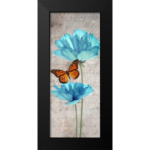 Blue Floral Panel I Black Modern Wood Framed Art Print by Greene, Taylor