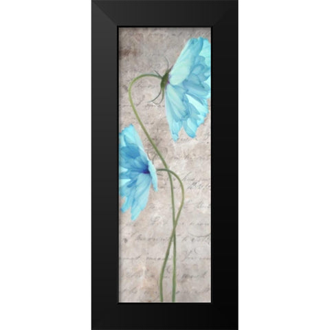 Blue Floral Panel B1 Black Modern Wood Framed Art Print by Greene, Taylor