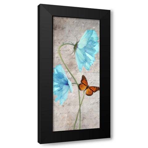 Blue Floral Panel B Black Modern Wood Framed Art Print by Greene, Taylor
