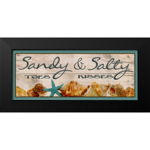 SANDY TOES Black Modern Wood Framed Art Print by Greene, Taylor