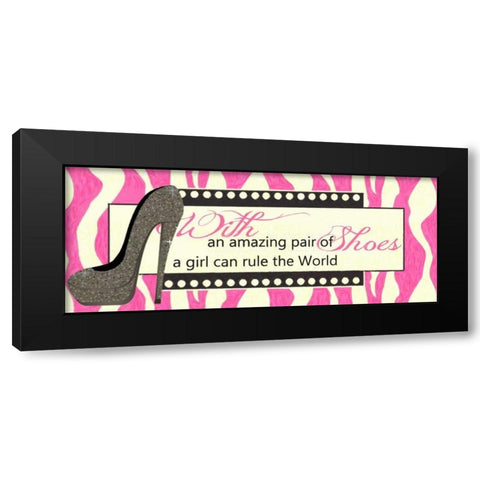 Amazing Shoes Black Modern Wood Framed Art Print by Greene, Taylor