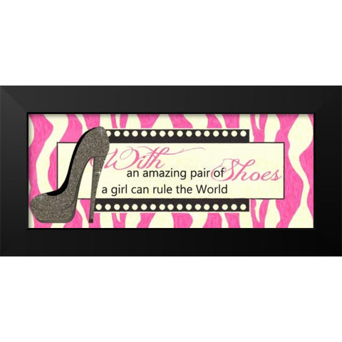 Amazing Shoes Black Modern Wood Framed Art Print by Greene, Taylor