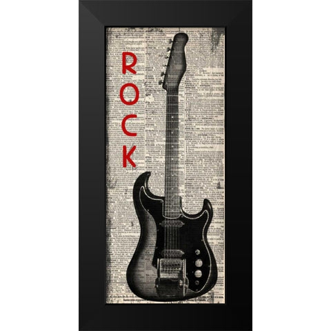 ROCK PANEL Black Modern Wood Framed Art Print by Greene, Taylor