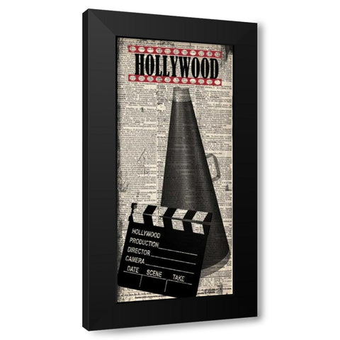 HOLLYWOOD Black Modern Wood Framed Art Print by Greene, Taylor