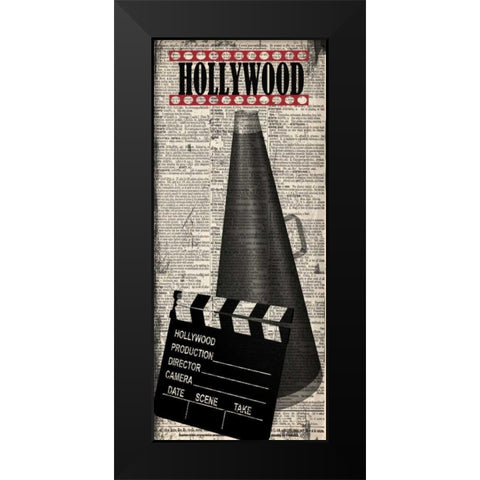 HOLLYWOOD Black Modern Wood Framed Art Print by Greene, Taylor