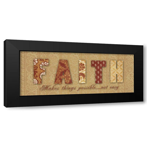 FAITH Black Modern Wood Framed Art Print by Greene, Taylor
