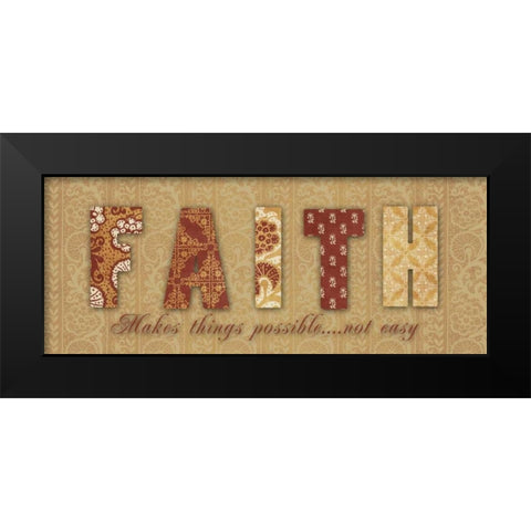 FAITH Black Modern Wood Framed Art Print by Greene, Taylor