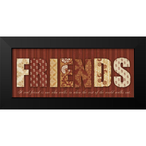 FRIENDS Black Modern Wood Framed Art Print by Greene, Taylor