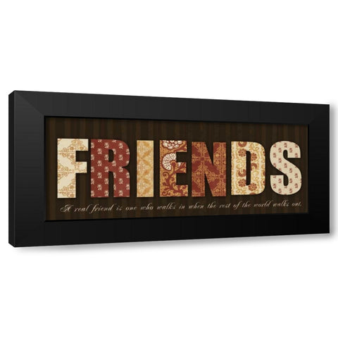 FRIENDS Black Modern Wood Framed Art Print with Double Matting by Greene, Taylor