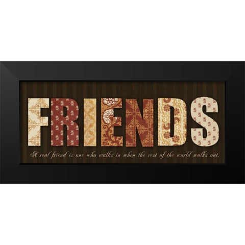 FRIENDS Black Modern Wood Framed Art Print by Greene, Taylor