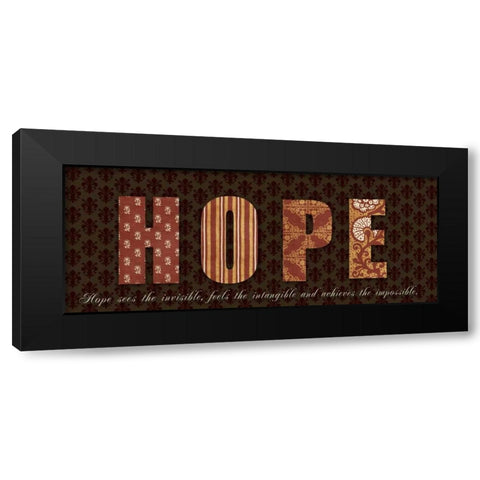HOPE Black Modern Wood Framed Art Print with Double Matting by Greene, Taylor