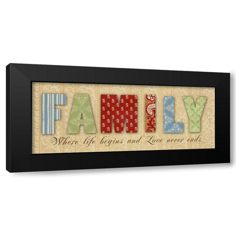Family  Bright Black Modern Wood Framed Art Print with Double Matting by Greene, Taylor