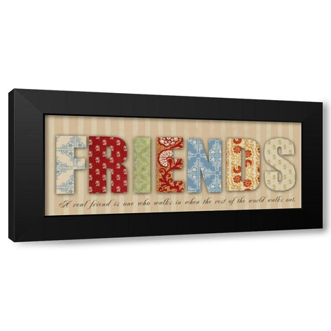 Friends Bright Black Modern Wood Framed Art Print with Double Matting by Greene, Taylor