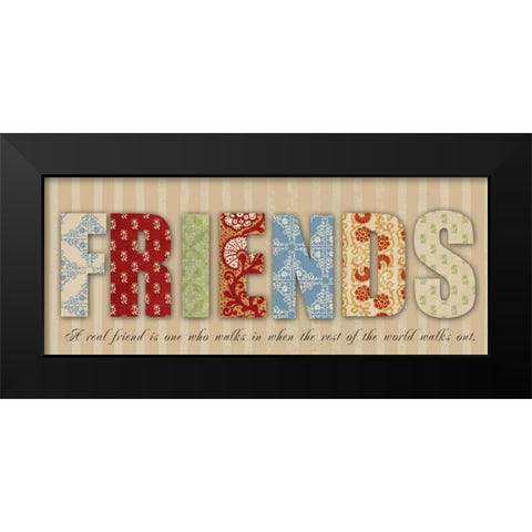 Friends Bright Black Modern Wood Framed Art Print by Greene, Taylor