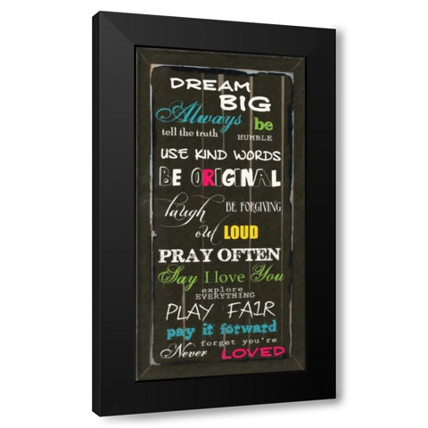 DREAM BIG Black Modern Wood Framed Art Print by Greene, Taylor