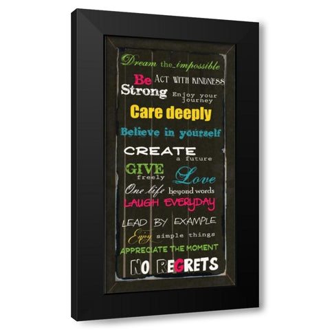 BE STRONG Black Modern Wood Framed Art Print by Greene, Taylor