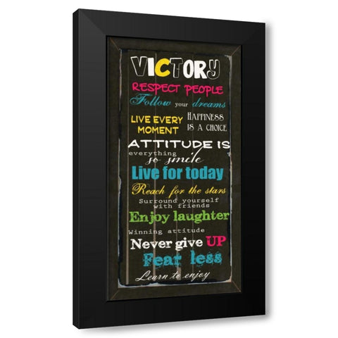 FEAR LESS Black Modern Wood Framed Art Print by Greene, Taylor