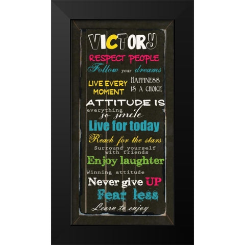 FEAR LESS Black Modern Wood Framed Art Print by Greene, Taylor