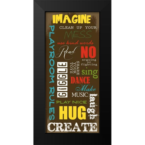 PLAYROOM  Black Modern Wood Framed Art Print by Greene, Taylor
