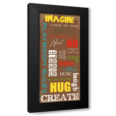 PLAYROOM Black Modern Wood Framed Art Print with Double Matting by Greene, Taylor
