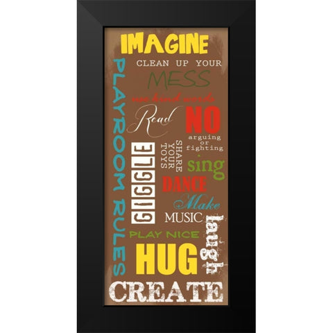 PLAYROOM Black Modern Wood Framed Art Print by Greene, Taylor