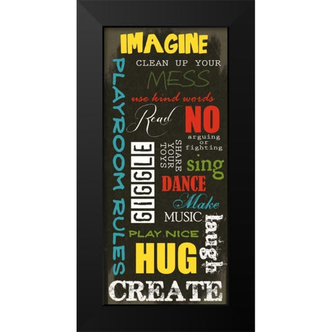 PLAYROOM K Black Modern Wood Framed Art Print by Greene, Taylor