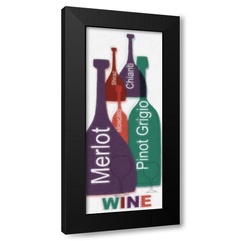 WINE PANEL Black Modern Wood Framed Art Print with Double Matting by Greene, Taylor