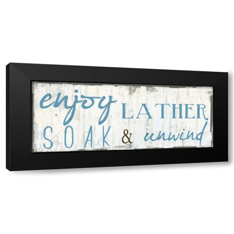 ENJOY LATHER SOAK Black Modern Wood Framed Art Print with Double Matting by Greene, Taylor
