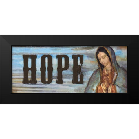 HOPE Black Modern Wood Framed Art Print by Greene, Taylor