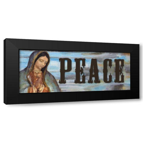 PEACE Black Modern Wood Framed Art Print with Double Matting by Greene, Taylor