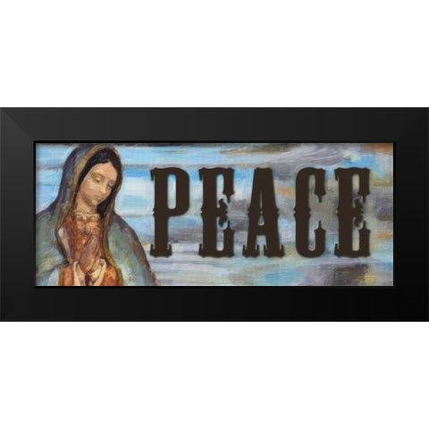PEACE Black Modern Wood Framed Art Print by Greene, Taylor