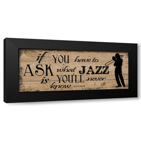 JAZZ  Black Modern Wood Framed Art Print by Greene, Taylor