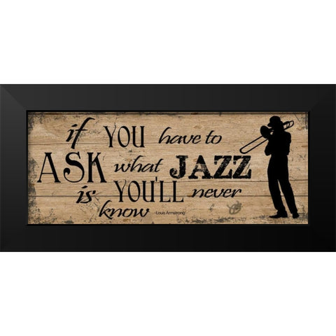 JAZZ  Black Modern Wood Framed Art Print by Greene, Taylor