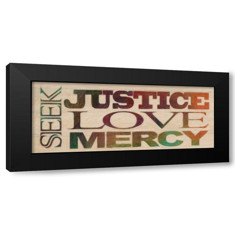 SEEK JUSTICE Black Modern Wood Framed Art Print by Greene, Taylor