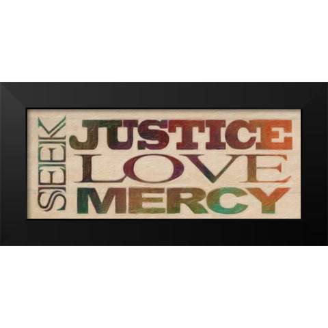 SEEK JUSTICE Black Modern Wood Framed Art Print by Greene, Taylor