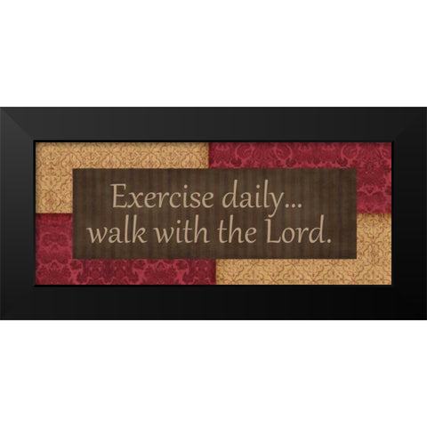 EXERCISE DAILY  Black Modern Wood Framed Art Print by Greene, Taylor