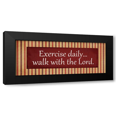 EXERCISE DAILY 1 Black Modern Wood Framed Art Print by Greene, Taylor