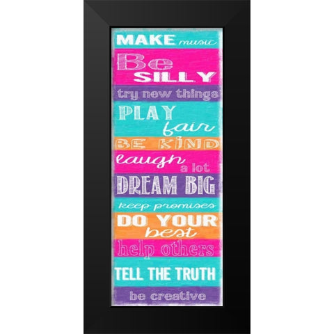 MAKE MUSIC STRIPE Black Modern Wood Framed Art Print by Greene, Taylor