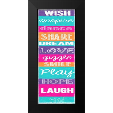 WISH STRIPE Black Modern Wood Framed Art Print by Greene, Taylor